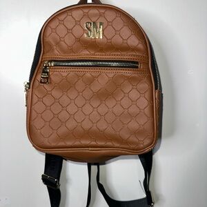 Steve Madden Brown Backpack with Gold Accents